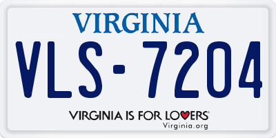 VA license plate VLS7204