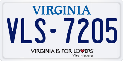 VA license plate VLS7205