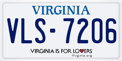VA license plate VLS7206