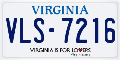 VA license plate VLS7216