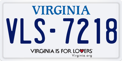 VA license plate VLS7218