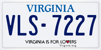 VA license plate VLS7227
