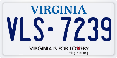 VA license plate VLS7239