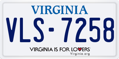VA license plate VLS7258