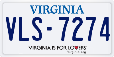 VA license plate VLS7274