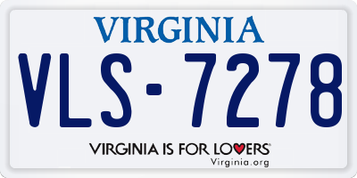 VA license plate VLS7278