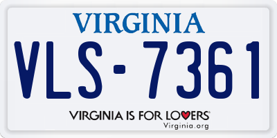 VA license plate VLS7361