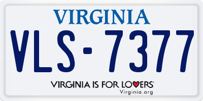 VA license plate VLS7377