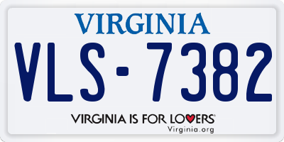 VA license plate VLS7382