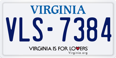 VA license plate VLS7384
