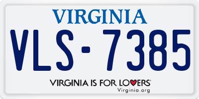 VA license plate VLS7385