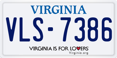 VA license plate VLS7386