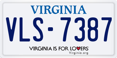 VA license plate VLS7387