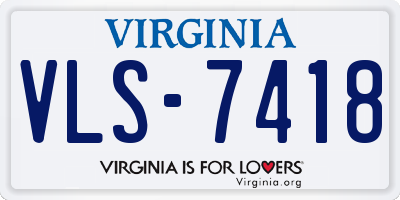 VA license plate VLS7418