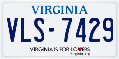 VA license plate VLS7429