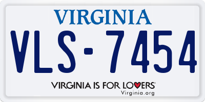 VA license plate VLS7454