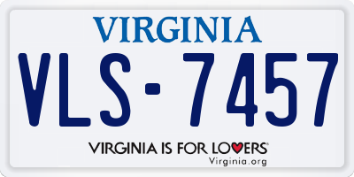 VA license plate VLS7457