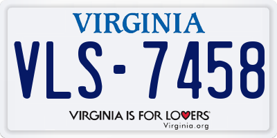 VA license plate VLS7458