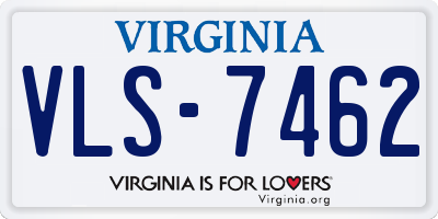 VA license plate VLS7462
