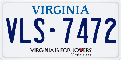 VA license plate VLS7472
