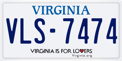 VA license plate VLS7474