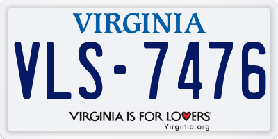 VA license plate VLS7476