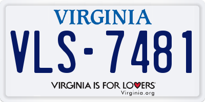 VA license plate VLS7481