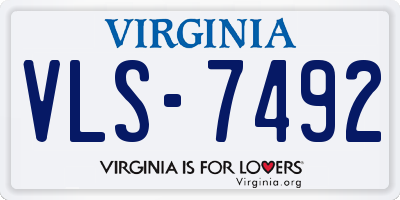VA license plate VLS7492
