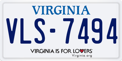 VA license plate VLS7494