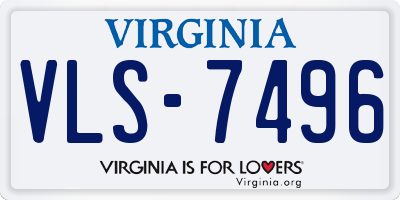 VA license plate VLS7496