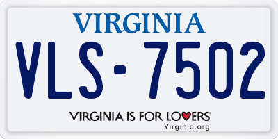 VA license plate VLS7502