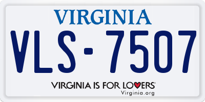 VA license plate VLS7507