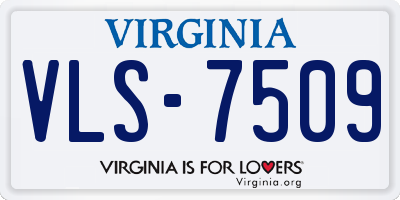 VA license plate VLS7509