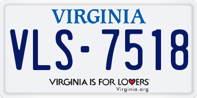 VA license plate VLS7518