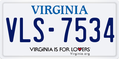 VA license plate VLS7534