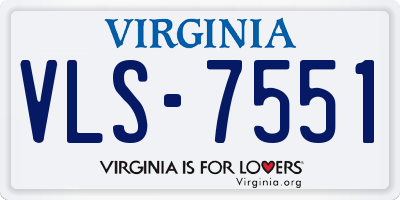 VA license plate VLS7551