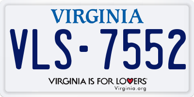 VA license plate VLS7552