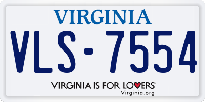 VA license plate VLS7554