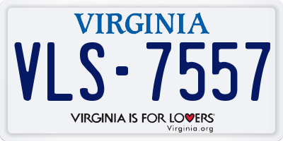 VA license plate VLS7557