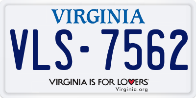 VA license plate VLS7562