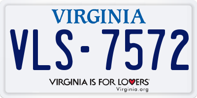 VA license plate VLS7572