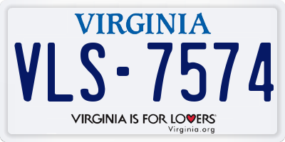 VA license plate VLS7574