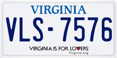 VA license plate VLS7576