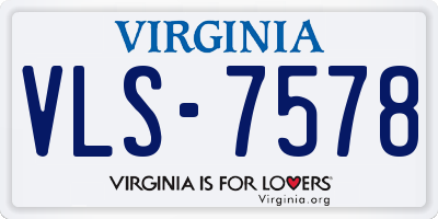 VA license plate VLS7578