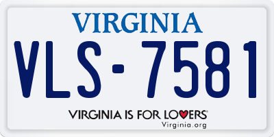VA license plate VLS7581