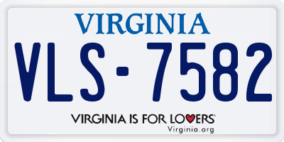 VA license plate VLS7582