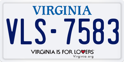 VA license plate VLS7583