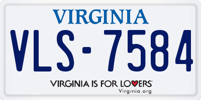 VA license plate VLS7584