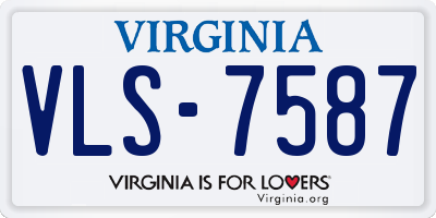 VA license plate VLS7587