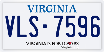 VA license plate VLS7596